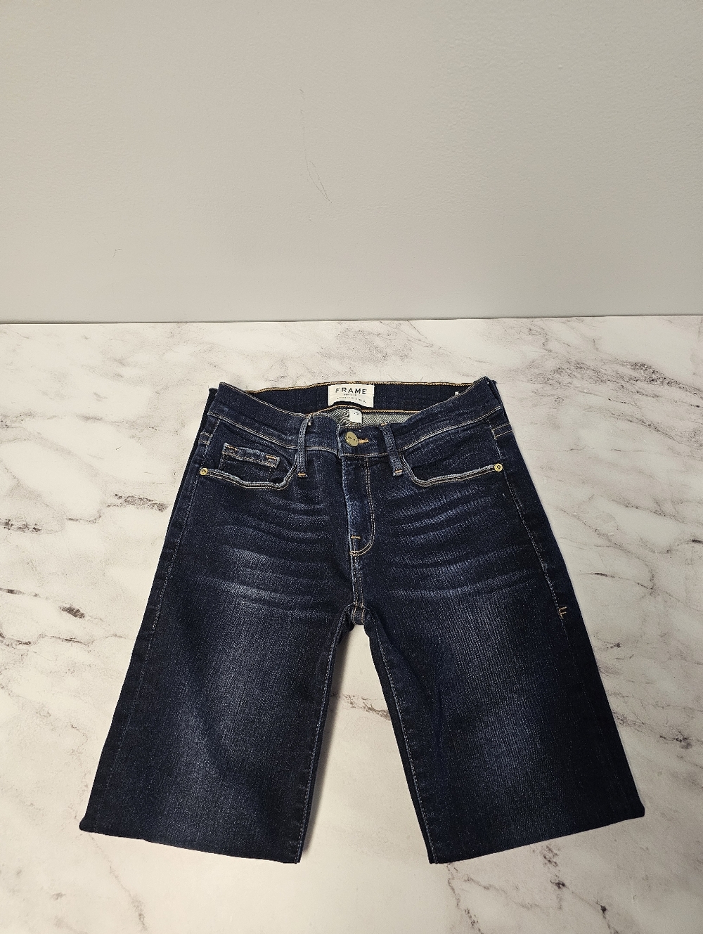 Frame Denim Le Skinny De Jeanne Mid Rise Blue Skinny Jeans 25 Preowned - Picture 5 of 8